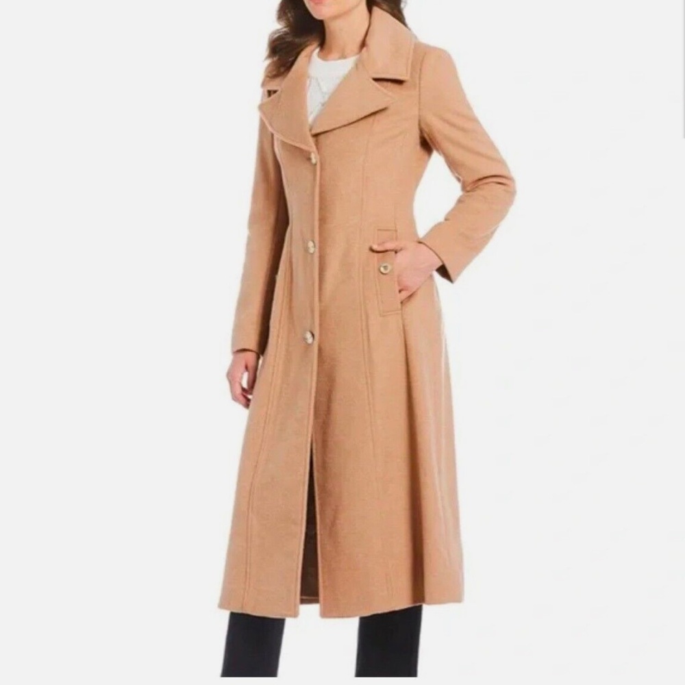 Karl Lagerfeld Paris Wool-Blend Belted Coat Size XL Women’s